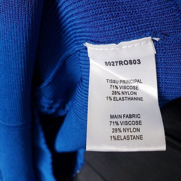 Carven Dress Size L Royal Blue Sleeveless Stretch Knit Body Con Fit Flare Hem - Picture 8 of 8